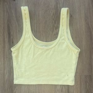 PASTEL YELLOW CROP TANK